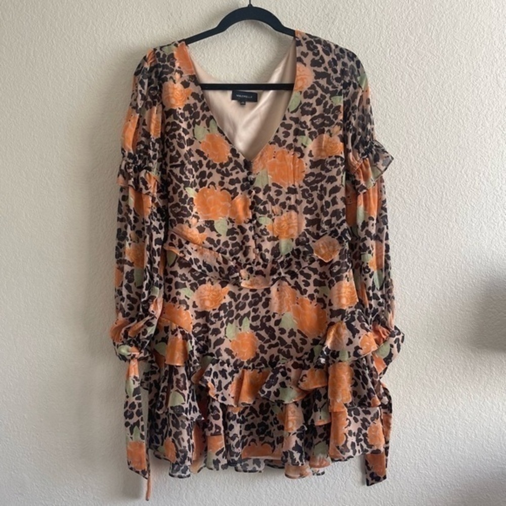 Revolve MAJORELLE Bijou Mini Dress in Leopard Floral Print Women’s Size Small